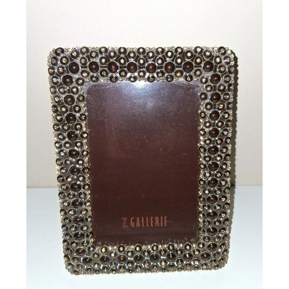 Z Gallerie Smoky Brown & Gold/champagne Rhinestone Bubble Picture Frame